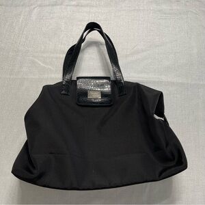Liz Claiborne Black Nylon Tote Travel Weekend Bag Neutral Casual Bag